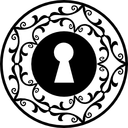 ojo de cerradura en círculo decorativo icono