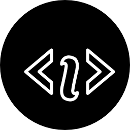 Code info symbol in a circle icon
