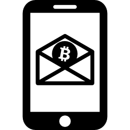correo electrónico de bitcoin por teléfono móvil icono