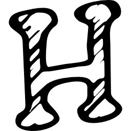 naszkicowany symbol społeczny litery h ikona