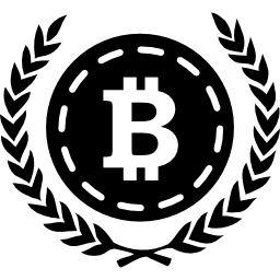 bitcoin con foglie di ulivo su entrambi i lati icona
