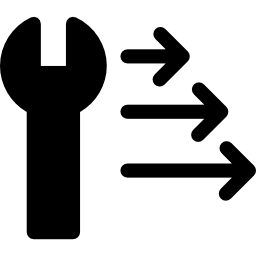 chave inglesa com símbolo de interface de configurações de setas para a direita Ícone