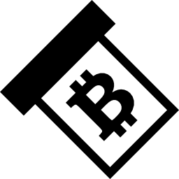 símbolo de retiro de bitcoin icono