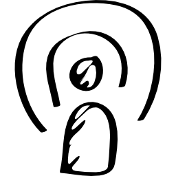 팟 캐스트 스케치 된 기호 icon