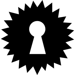 buco della serratura su un'etichetta commerciale icona