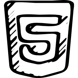 szkicowany zarys logo html 5 ikona