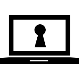 buco della serratura sullo schermo del computer portatile icona