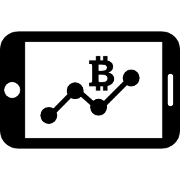 Bitcoin mobile phone connections graphic icon