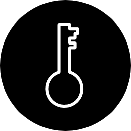 symbole d'interface de mot de passe de contour clé à l'intérieur d'un cercle Icône