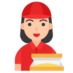 Delivery woman icon