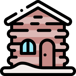 Wood cabin icon