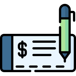 Bank check icon