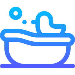 Baby bath tub icon