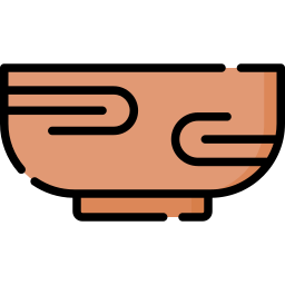 Wooden bowl icon