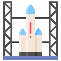 Rocket ship launch icon