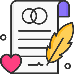 Marriage certificate icon