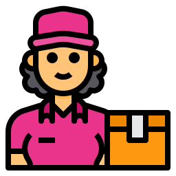 Delivery woman icon