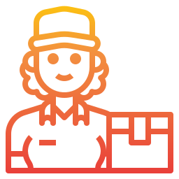 Delivery woman icon