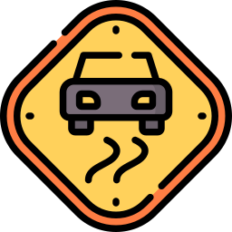 Slippery road icon