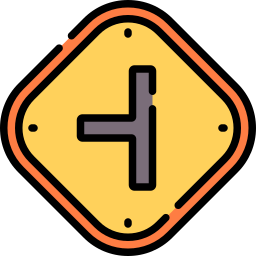 camino lateral a la izquierda icono