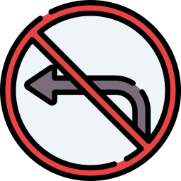 No turn left icon