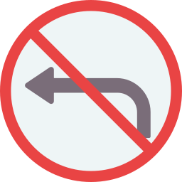 No turn left icon