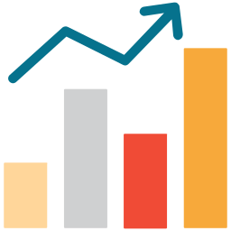 grafico di crescita icona