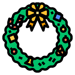 Christmas wreath icon