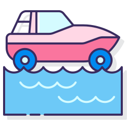 vehículo anfibio icono