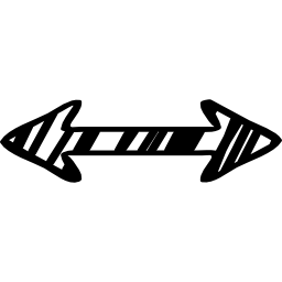 flecha horizontal doble bosquejada icono