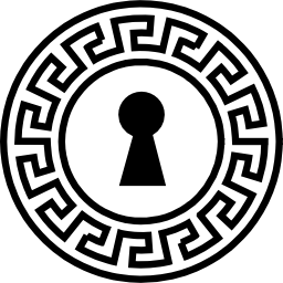 forma de ojo de cerradura con círculo ornamentado de diseño indio icono