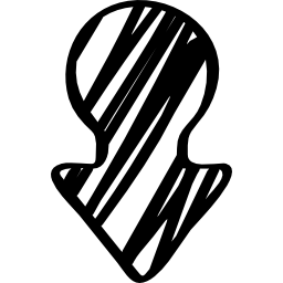 Sketched down arrow shape variant icon