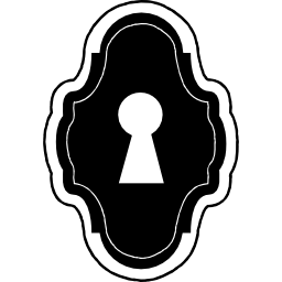 ojo de cerradura en forma antigua redondeada vertical icono