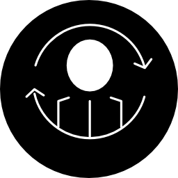 símbolo de sincronización de persona en un círculo icono