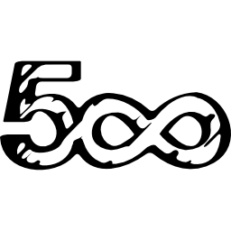 500 logotipo social esboçado com símbolo infinito Ícone