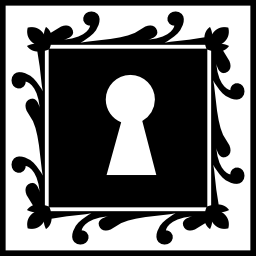forma ornamentada cuadrada de ojo de cerradura icono