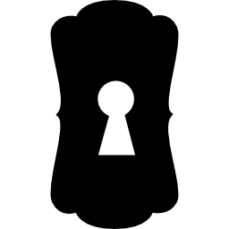 buco della serratura in forma verticale nera icona