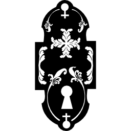 Keyhole in a royalty vertical design icon