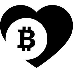 Bitcoin love heart icon