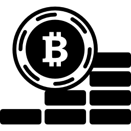 Bitcoin ascending coin icon