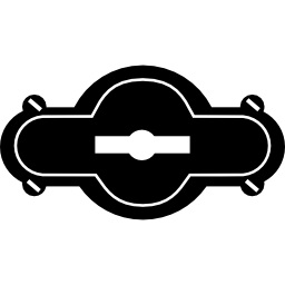 buco della serratura di forma orizzontale arrotondata nera icona