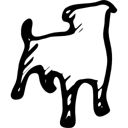 mascota bosquejó el contorno del símbolo social icono