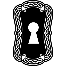 로프 디자인 테두리가있는 열쇠 구멍 변형 icon