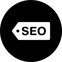 SEO label tag inside a circle icon