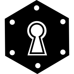 Hexagon shaped keyhole variant icon