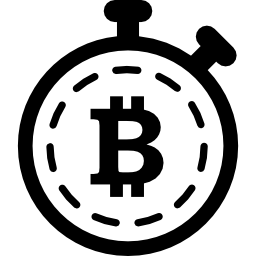 Bitcoin symbol inside a timer variant icon