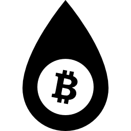 gota con símbolo bitcoin icono