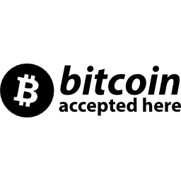 bitcoin accettato qui logo icona