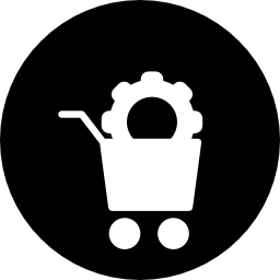 símbolo circular de configuración de tienda icono