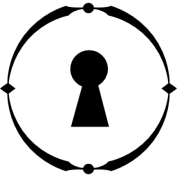 ojo de la cerradura en un círculo icono